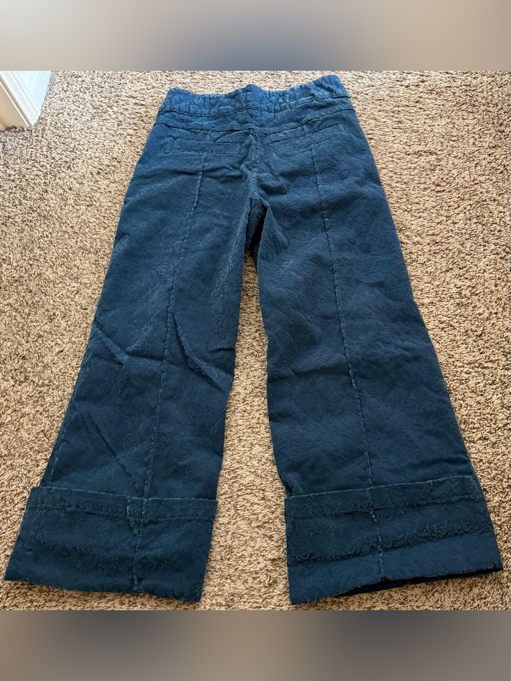 Pilcro Navy Textured Wide Leg Cuffed Pants size 29 - Picture 2 of 3